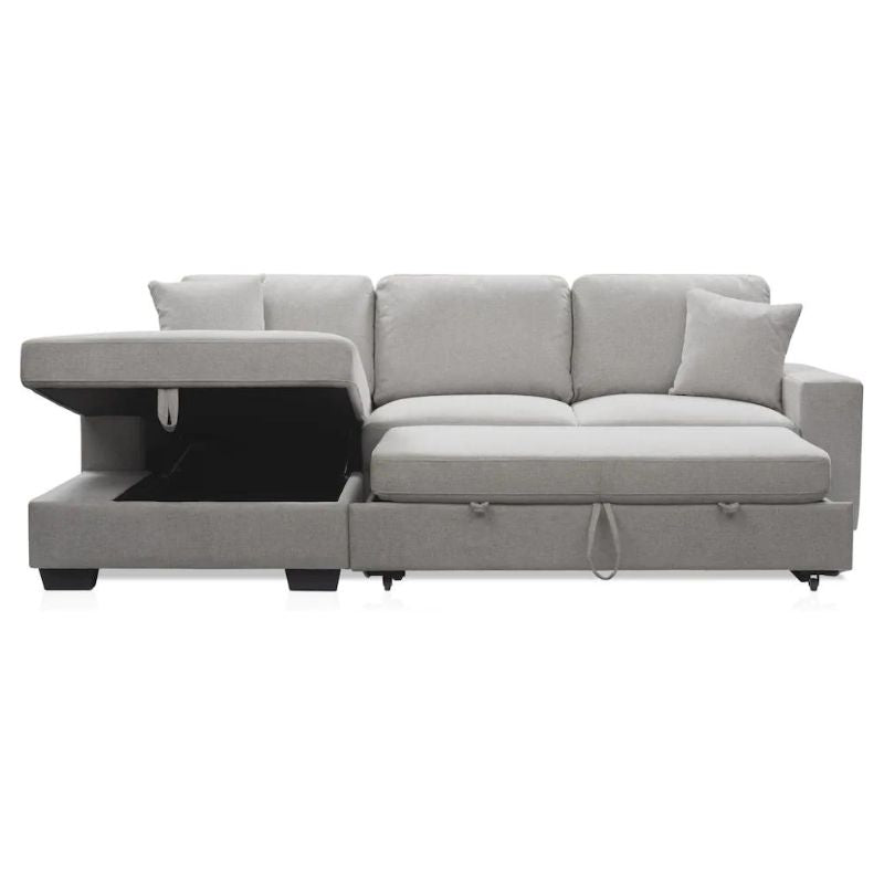 Milo 2-Piece Sleeper Sectional Light Gray