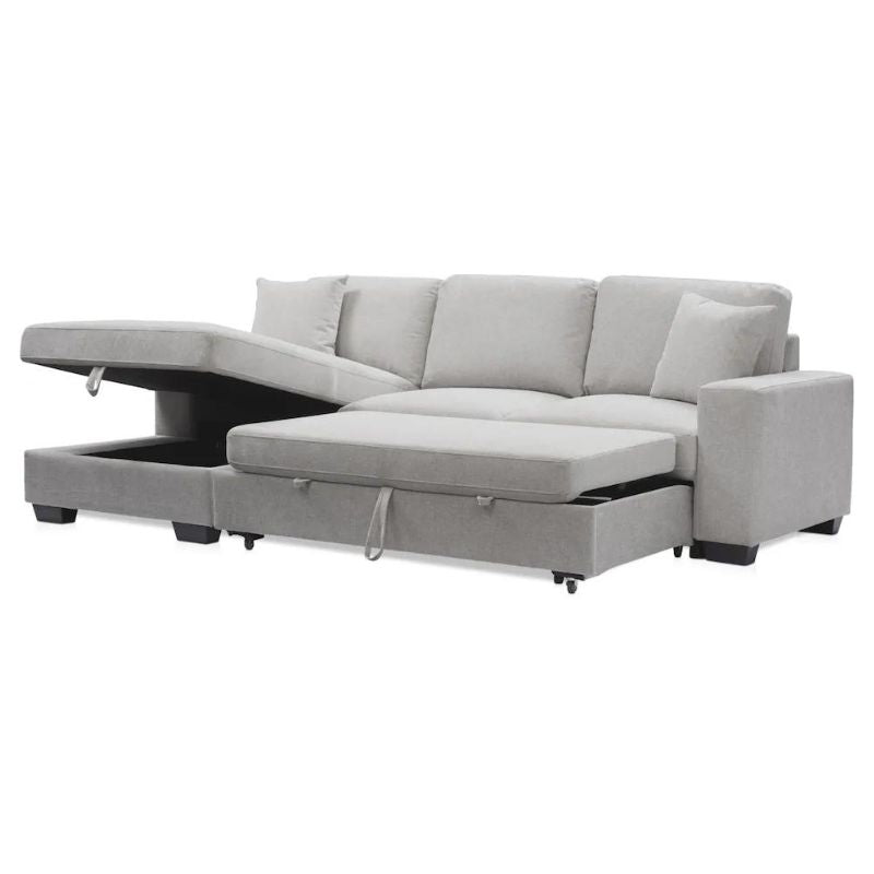 Milo 2-Piece Sleeper Sectional Light Gray